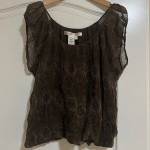 Brown Sheer Women's Top